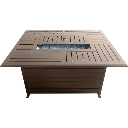 Gardencontrol Rectangular Slatted Aluminum Firepit, Hammered Bronze - 22.5 x 49.5 x 37.5 in. GA2769681